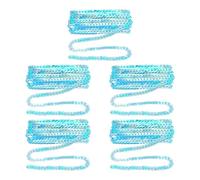 sourcing map 5 tiras planas de lentejuelas, 6 mm, 3.3 yardas, tiras planas de lentejuelas planas, bobina de cinta de costura para manualidades, adornos de disfraces, color azul lago brillante