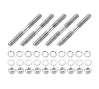 sourcing map 5 tornillos de doble extremo, M8 x 70 mm, acero inoxidable 304 de doble rosca con tuercas y arandelas planas y de bloqueo, perno roscado de doble extremo para mantenimiento de la casa
