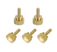 sourcing map 5 tornillos de latón moleteados, pernos de hombro M3 x 8 mm, pernos de agarre escalonado, sujetadores de latón macizo moleteado de diamante para electrónica, mecánica