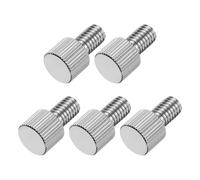 sourcing map 5 tornillos de pulgar moleteados M6 x 10 mm, acero inoxidable 304 de cabeza plana moleteados totalmente roscados para el hogar, electrónica, máquina