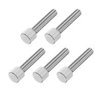 sourcing map 5 tornillos de pulgar moleteados M6 x 30 mm, acero inoxidable 304 de cabeza plana moleteados totalmente roscados para el hogar, electrónica, máquina