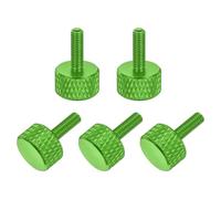 sourcing map 5 tornillos moleteados de cabeza plana M3 x 10 mm, aleación de aluminio sólido, totalmente roscados, tornillos de tornillo de pulgar para cajas de computadora, tarjetas gráficas, color