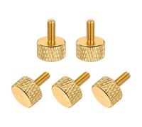 sourcing map 5 tornillos moleteados de cabeza plana M3 x 8 mm, aleación de aluminio sólido, totalmente roscados, tornillos de tornillo de pulgar para cajas de computadora, tarjetas gráficas, color