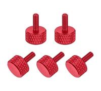 sourcing map 5 tornillos moleteados de cabeza plana M3 x 8 mm, aleación de aluminio sólido, totalmente roscados, tornillos de tornillo de pulgar para cajas de computadora, tarjetas gráficas, color