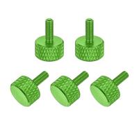 sourcing map 5 tornillos moleteados de cabeza plana M3 x 8 mm, aleación de aluminio sólido, totalmente roscados, tornillos de tornillo de pulgar para cajas de computadora, tarjetas gráficas, color