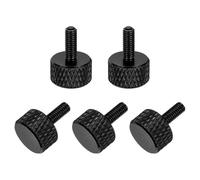 sourcing map 5 tornillos moleteados de cabeza plana M3 x 8 mm, aleación de aluminio sólido, totalmente roscados, tornillos de tornillo de pulgar para cajas de computadora, tarjetas gráficas, color