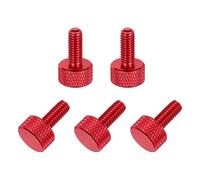 sourcing map 5 tornillos moleteados de cabeza plana M5 x 14 mm, aleación de aluminio sólido, totalmente roscados, tornillos de tornillo de pulgar para cajas de computadora, tarjetas gráficas, color