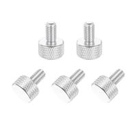 sourcing map 5 tornillos moleteados de cabeza plana M6 x 12 mm, aleación de aluminio sólido, totalmente roscados, tornillos de tornillo de pulgar para cajas de computadora, tarjetas gráficas, color