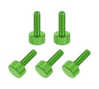 sourcing map 5 tornillos moleteados de cabeza plana M6 x 20 mm, aleación de aluminio sólido, totalmente roscados, tornillos de tornillo de pulgar para cajas de computadora, tarjetas gráficas, color