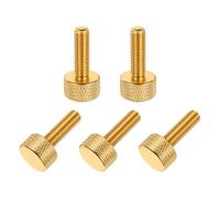 sourcing map 5 tornillos moleteados de cabeza plana M6 x 20 mm, aleación de aluminio sólido, totalmente roscados, tornillos de tornillo de pulgar para cajas de computadora, tarjetas gráficas, color