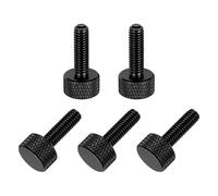 sourcing map 5 tornillos moleteados de cabeza plana M6 x 20 mm, aleación de aluminio sólido, totalmente roscados, tornillos de tornillo de pulgar para cajas de computadora, tarjetas gráficas, color