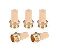 sourcing map 5 uds. Silenciador de escape de latón rosca macho de 1/2G | Silenciador de bronce neumático de aire sinterizado hexagonal de 53/64" con cuerpo de latón que sobresale
