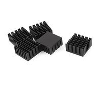 sourcing map 5 Unidades Aluminio Negro Radiador Disipador térmico disipador térmico 20mm x 20mm x10mm