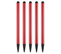 sourcing map 5 unids 2 en 1 teléfono pantalla táctil lápiz capacitivo resistente aleación de aluminio con resistencia capacitiva puntas universales, rojo