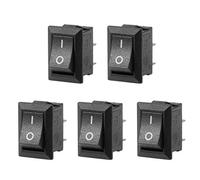 sourcing map 5 unids KCD11 AC 125V/6A 250V/3A SPST 2 Terminal 2 Posición On/Off Barco Rocker Switch Negro