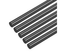 sourcing map 5 varillas de plástico negro de 12 x 406 mm, barra redonda de estireno ABS, barra sólida redonda, modelo de bricolaje para juguetes de bricolaje, fabricación de modelos arquitectónicos