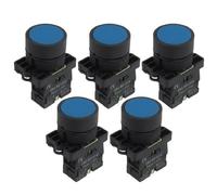 sourcing map 5 x 22mm 1 NO N/O Azul Signo Momentáneo Pulsador Conmutador 600V 10A ZB2-BE101C
