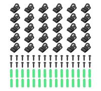 sourcing map 50 abrazaderas de alambre de valla de 6 mm, clips de montaje de valla agrícola, abrazaderas de cable tipo R con tornillos y tubos de expansión para montar cables de soldadura en valla de