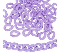 sourcing map 50 anillos de cadena de eslabones acrílicos, conectores de ganchos en C de plástico de 23 mm para cadena de bolsos, bolsos, manualidades, joyería, color morado profundo