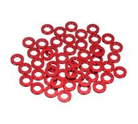 sourcing map 50 arandelas planas de aluminio, juntas redondas M6 x 12 x 2 mm, espaciadores planos para tornillos, pernos, accesorios de reparación de maquinaria, construcción al aire libre, rojo vino