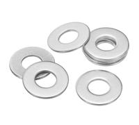 sourcing map 50 arandelas planas SAE de acero inoxidable de 3/8 pulgadas, 0.43 pulgadas de diámetro interior x 1 pulgada de diámetro exterior x 0.08 pulgadas de grosor, arandelas de metal redondas