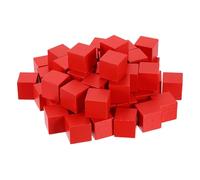 sourcing map 50 bloques de madera para manualidades, cubo de madera de pino sin terminar de 1 pulgada, bloque cuadrado para proyectos de manualidades, color rojo