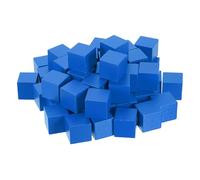 sourcing map 50 bloques de madera para manualidades, cubo de madera de pino sin terminar de 1 pulgada, bloque cuadrado para proyectos de manualidades, color azul