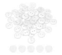 sourcing map 50 botones de costura de resina, 12,5 mm, 2 agujeros, redondos, para manualidades, abrigos, ropa, decoración de vacaciones, color blanco