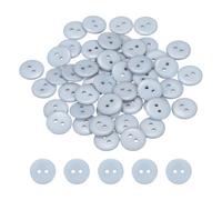 sourcing map 50 botones de costura de resina, 15 mm, 2 agujeros, redondos, para manualidades, abrigos, ropa, decoración de vacaciones, color gris