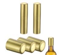 sourcing map 50 cápsulas termorretráctiles de PVC, 1.3 x 1.8 pulgadas, cápsulas retráctiles, tapas de corcho para hacer vino, bodegas y cocina en casa, dorado/dorado