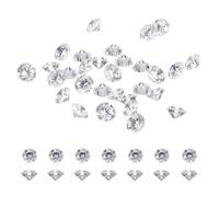 sourcing map 50 circonitas cúbicas para decoración de diamantes, piedras de circonita cúbica 3A de 3,75 mm, diamantes falsos sueltos, diamantes falsos de corte redondo, gemas puntiagudas para hacer