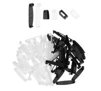 sourcing map 50 clips de plástico para llavero, conectores de acrílico transparente, anillos para llaves, anillos, oficina, tarjetas de crédito, manualidades, joyería, a granel, negro/transparente