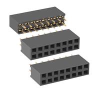 sourcing map 50 conectores rectos de 2,54 mm de paso de 2 x 8 pines de doble fila hembra Pin Header Strip PCB Board Socket