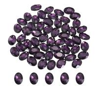 sourcing map 50 diamantes de imitación ovalados puntiagudos, 10 x 14 mm, gemas de cristal facetadas ovaladas puntiagudas para hacer joyas, manualidades, zapatos, cristal, morado oscuro
