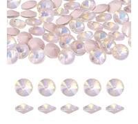 sourcing map 50 diamantes de imitación puntiagudos, diamantes de imitación de cristal facetado redondo de 6 mm, piedra de circonita cúbica cabujón de cristal para uñas, manualidades, ropa, decoración