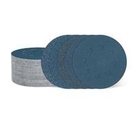 sourcing map 50 discos de lija de 125 mm, 8 agujeros, grano 40/60/80/120/240, papel de lija orbital aleatorio para carpintería, metal, pulido de piedra, color azul
