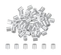 sourcing map 50 fundas de aluminio para crimpado, 3 mm, 1/8 pulgadas, crimpado de cable M3 para cuerda de alambre y crimpado de cable, abrazaderas de extremo de cuerda de línea
