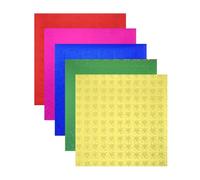 sourcing map 50 hojas de papel de origami con purpurina de 12 x 12 cm, papel de aluminio metálico brillante, holográfico, cuadrado, plegable, para manualidades, 12 x 12 cm, dorado, verde, rojo y azul