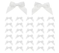 sourcing map 50 lazos de satén autoadhesivos, 6,35 cm, cinta de doble cara para envolver regalos, manualidades, fiestas de cumpleaños, bodas, decoración, color blanco