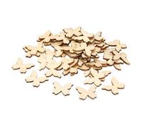 sourcing map 50 mariposas de madera para manualidades, 1 x 0.8 pulgadas, recortes de mariposa de madera sin terminar, rebanadas en blanco para manualidades, pintura, grabado, colgador de puerta