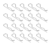 sourcing map 50 pasadores de resorte en forma de R de acero inoxidable 304 de 2 mm x 45 mm, clips R para electrodomésticos, equipos deportivos, reparación de mecánicos de automóviles (plateado)