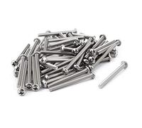 sourcing map 50 pcs #6-32 x 1 1/2" Phillips Braguero sujetadores de tornillos de máquina de cabeza de 40mm de largo