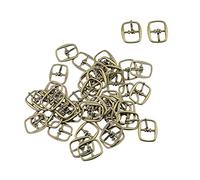 sourcing map 50 Pcs Cinturón De Cuero Decoración De Tonos Bronce Hebilla Pasador Central De Forma Rectangular De Metal