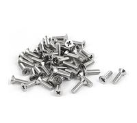 sourcing map 50 pcs M3x10mm Acero inoxidable 316 tornillos de máquina de cabeza plana Tono Plata
