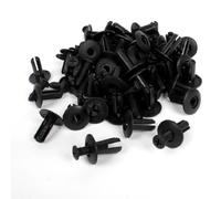 sourcing map 50 Pcs Puerta Guardafango 8mm Agujero Empujar en Plastico Remaches Cierre Negro para Coche