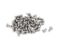 sourcing map sourcingmap® 50 pcs M2,5 x 5mm de rosca completa Botón de acero inoxidable el Tornillo de cabeza hueca