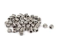 SOURCING MAP sourcingmap® Tornillo M3 x 3mm Cono punto hexagonal Enchufe Set Comida Tono Plateado 50 Pcs