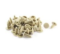 sourcing map 50 Piezas 6mm X 24mm Remaches De Plástico Para Coche Tornillos De Fijación guardabarros Parachoques Clips Color Beige