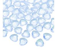 sourcing map 50 piezas de diamantes de imitación acrílicos con forma de corazón, 12 mm, gemas de cristal de corazón transparente con diamantes de imitación para rellenar jarrones para manualidades