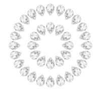 sourcing map 50 piezas de diamantes de imitación de cristal AB puntiagudos, gemas de cristal facetadas de 7 x 10 mm para funda de teléfono, manualidades, joyería, decoración de ropa, color blanco